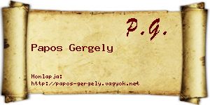 Papos Gergely névjegykártya